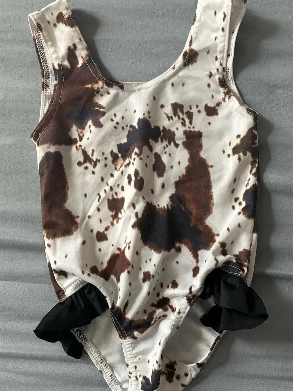 Toddler Brown Cow Print One-Piece Swimsuit